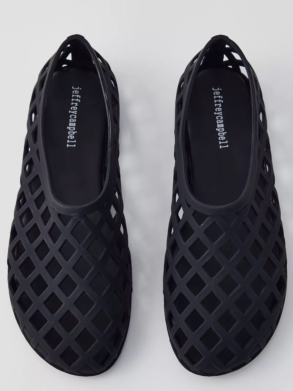 Jeffrey Campbell Black Matte Jellz Jelly Slip-On flats.